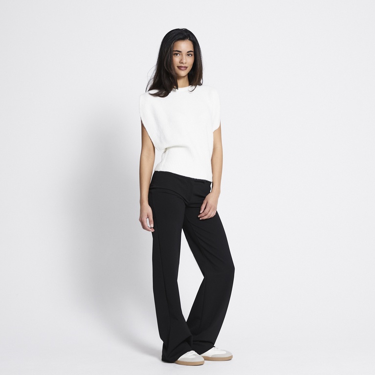 Cap sleeve knit top "Alisa" Off white